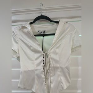 I.AM.GIA Tie up collard shirt